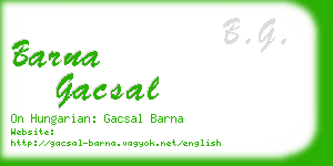 barna gacsal business card